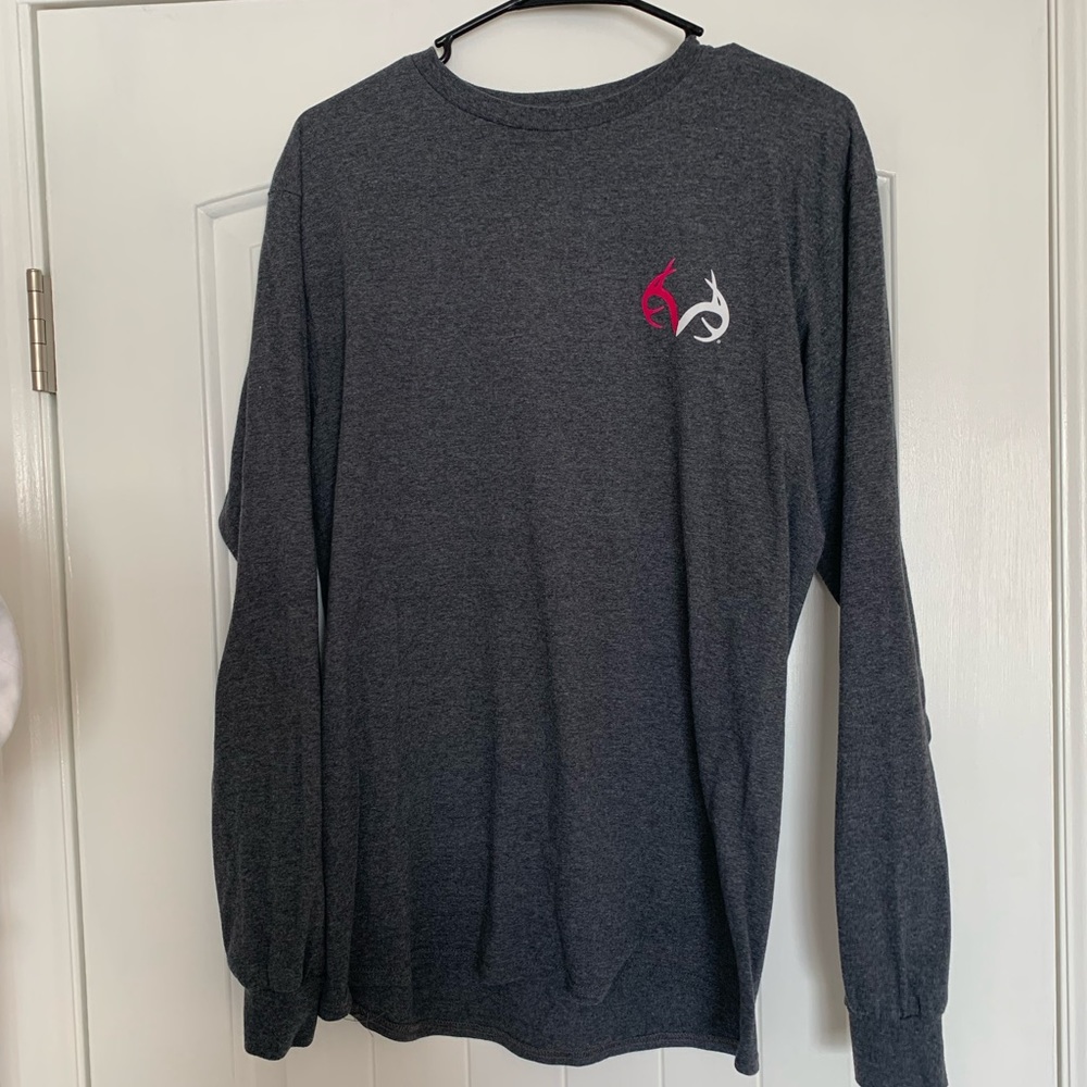 Dark grey Real Tree long sleeve tee, size medium